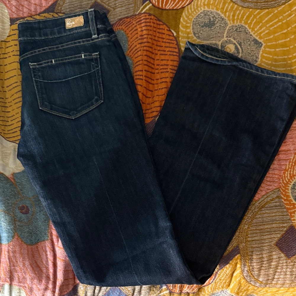 PAIGE Dark Indigo Boot Cut Jeans